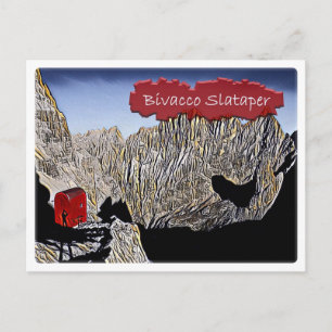 It - Italy - alpine hut Bivacco Slatape - Dolomiti Postcard