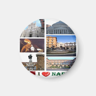 IT - Italy - Naples - I Love - Collage Mosaic Magnet