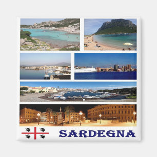 IT - Italy - Sardinia - Collage Mosaic Magnet