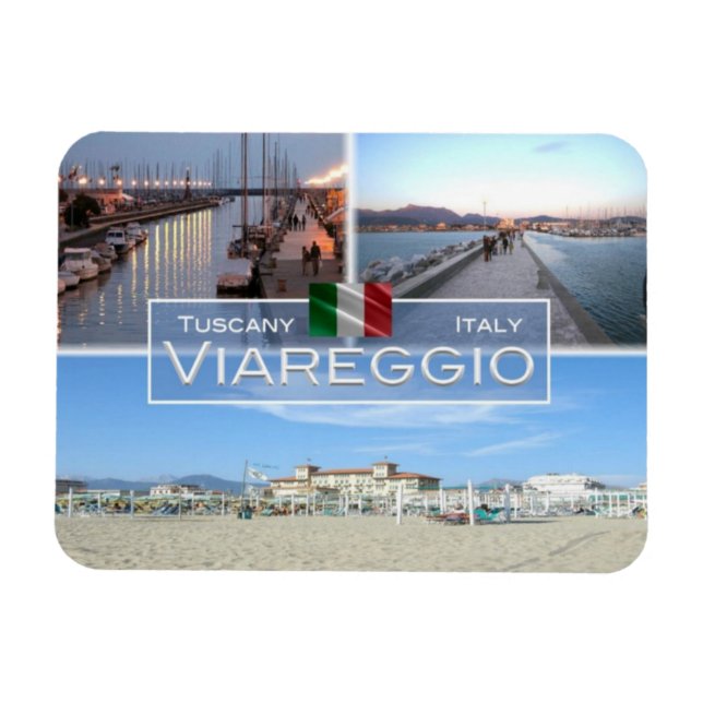 IT Italy - Viareggio - Pier and Marina Tourist - Magnet (Horizontal)