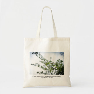 "It just blooms" cherry blossom reusable tote bag