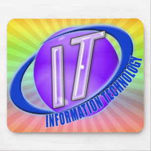 IT LOGO ORB/SWOOSH INFORMATION TECHNOLOGY MOUSE PAD