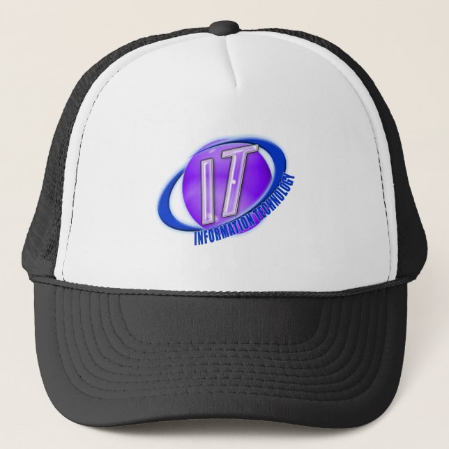 IT LOGO ORB/SWOOSH INFORMATION TECHNOLOGY TRUCKER HAT (Front)