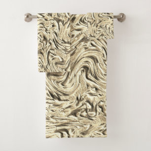 It looks like a textured of wall in beige tones bath towel set
