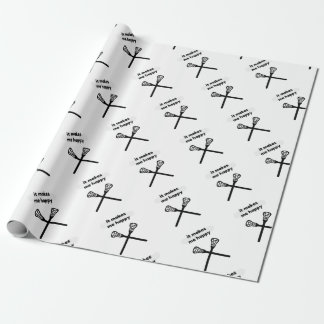 It Makes Makes Me Happy-Lacrosse Wrapping Paper