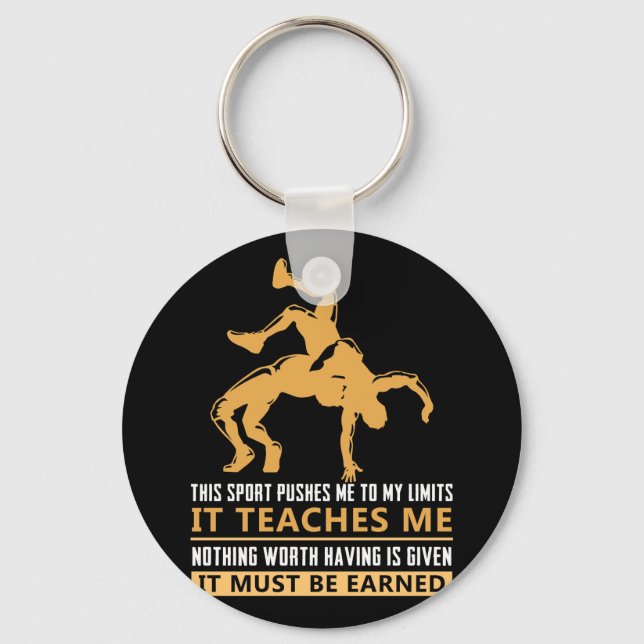IT MUST BE EARNED Wrestling Key Ring (Front)