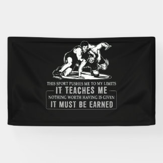 It Must Be Earned Wrestling Sport Banner