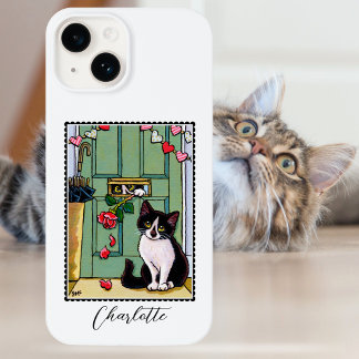 It must be love Cute Cat Custom Name iPhone 14 Case