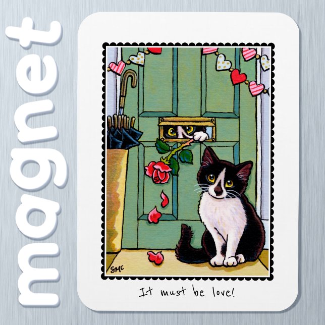 It must be love Cute Cat Custom Name Magnet (Creator Uploaded)