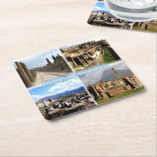 IT Naples - Pompeii - Ruins of Pompei - Hafen - Square Paper Coaster