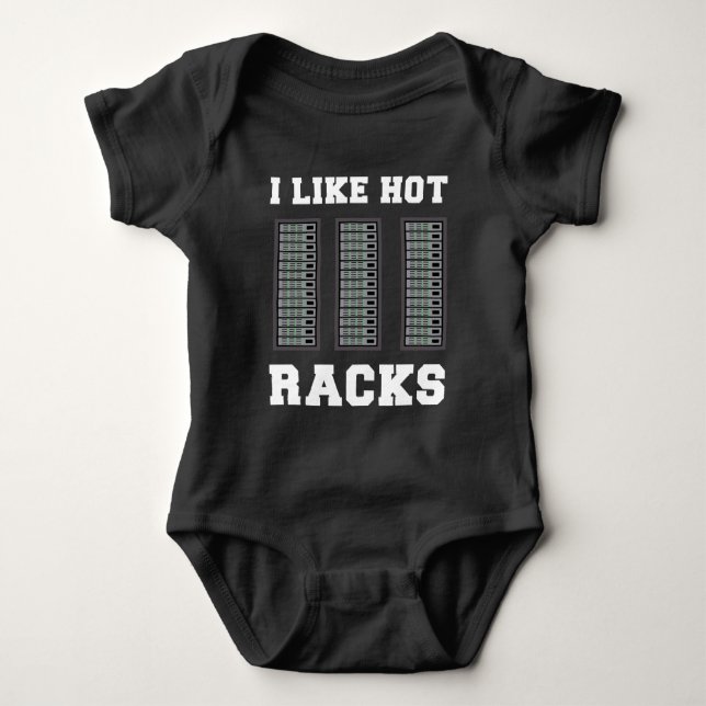 IT Network Programmer Computer Science Server Rack Baby Bodysuit (Front)