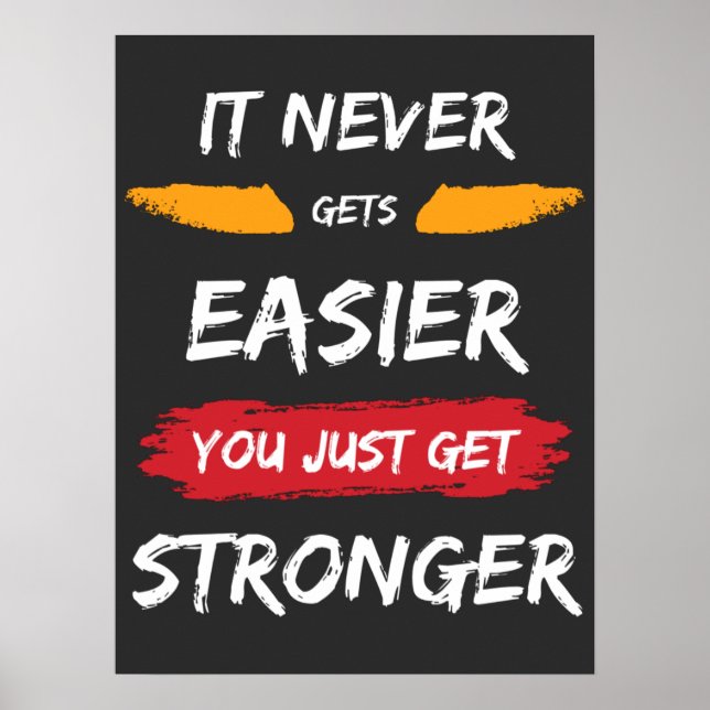 It Never Gets Easier You Just Get Stronger  Poster (Front)