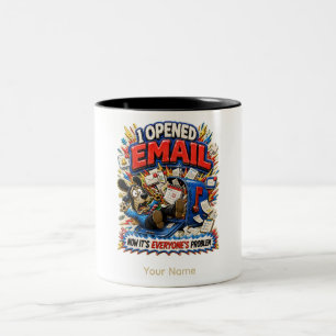 It Opened Email Personalised Funny Office Two-Tone Coffee Mug