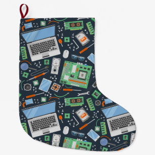 IT Pattern Large Christmas Stocking