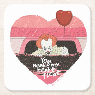 IT   Pennywise - You Make My Heart Float Square Paper Coaster