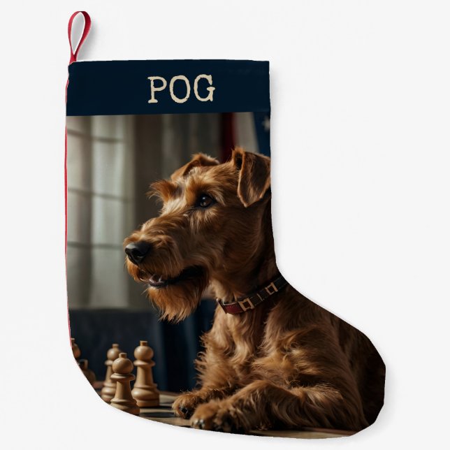 IT Playing Chess Small Christmas Stocking (Front)