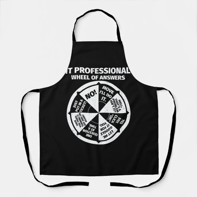 IT Professional Geek Wheel Of Answers Information  Apron (Front)