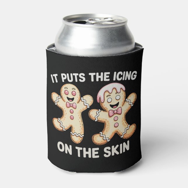 It Puts The Icing On The Skin Gingerbread Xmas Can Cooler (Can Front)