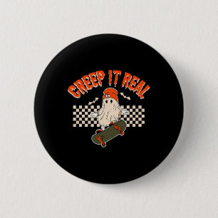 It Real Skateboarding Ghost Bats Retro Halloween 2 6 Cm Round Badge