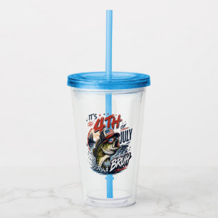 It’s 4th of July Bass Brute Fishing Acrylic Tumbler
