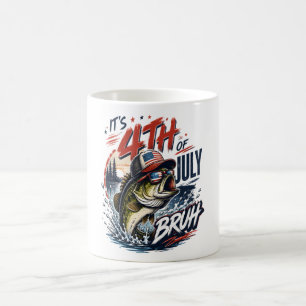 It’s 4th of July Bass Brute Fishing Coffee Mug