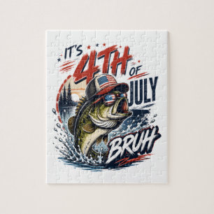 It’s 4th of July Bass Brute Fishing Jigsaw Puzzle
