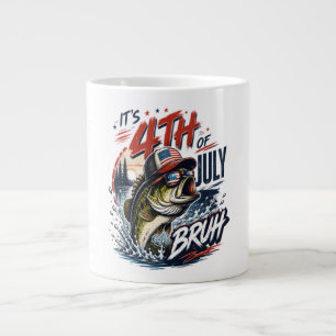 It’s 4th of July Bass Brute Fishing Large Coffee Mug