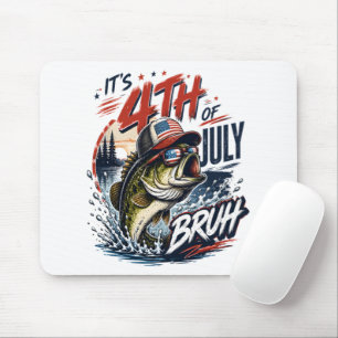 It’s 4th of July Bass Brute Fishing Mouse Pad