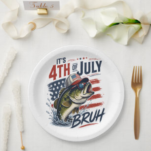 It’s 4th of July Bass Brute Fishing Paper Plate