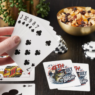 It’s 4th of July Bass Brute Fishing Playing Cards