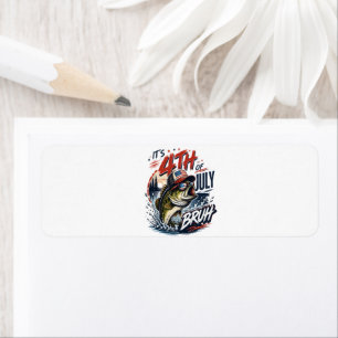 It’s 4th of July Bass Brute Fishing Return Address Label