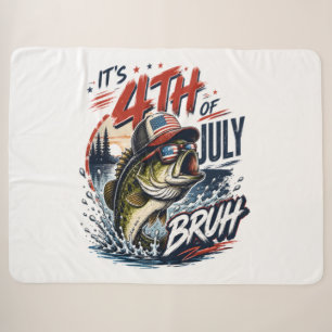It’s 4th of July Bass Brute Fishing Sherpa Blanket
