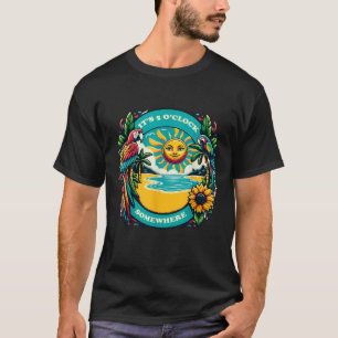 It s 5 O clock Somewhere Parrot Summer Beach T-Shirt