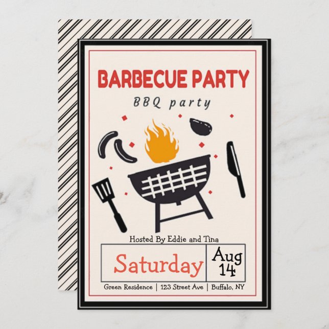 It’s a Barbecue Party Invitation (Front/Back)