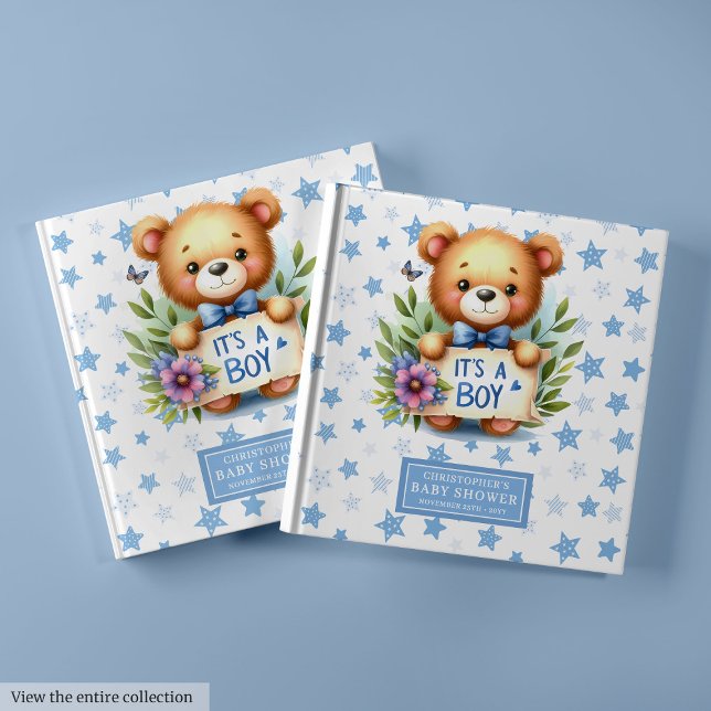It’s a boy baby shower guest book with teddy bear (It’s a boy baby shower guest book with teddy bear)