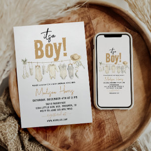 It’s a Boy! Blue Baby Shower – Cute & Sweet Invitation