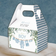 It’s A Boy Blue Boho Clothes Greenery Baby Shower