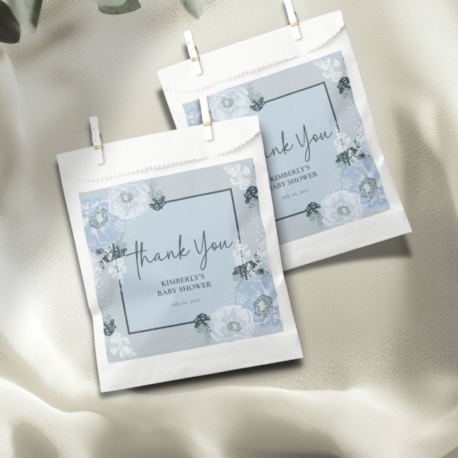 It’s A Boy Blue Floral Baby Shower  Favour Bag (Creator Uploaded)