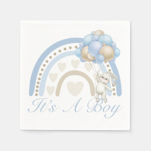 It’s a Boy Blue Pastel Rainbow Baby Shower Napkin