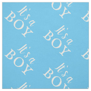 It`s a Boy Blue Typography Baby Boy Baby Shower Fabric