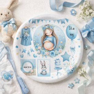 It’s a Boy Mum‑to‑Be Baby Shower Paper Plate