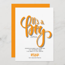 It’s a boy orange Announcement Card