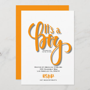 It’s a boy orange Announcement Card