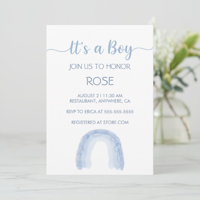 It’s a Boy Rainbow Invitation (Standing Front)