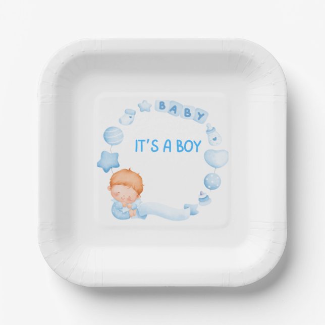 It’s a Boy Shower Paper Plates (Front)