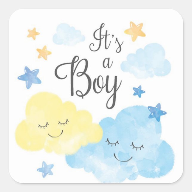 It’s a boy square sticker (Front)