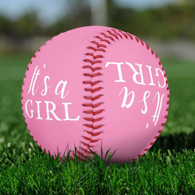It`s a Girl Baby Girl Baby Shower Gender Reveal Baseball (Creator Uploaded)