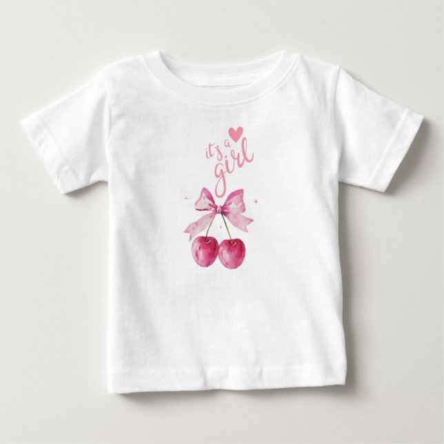 It’s a Girl Cherry Baby T-Shirt (Front)