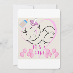It’s a Girl” design to celebrate the arrival  Invitation