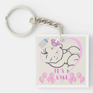 It’s a Girl” design to celebrate the arrival Key Ring